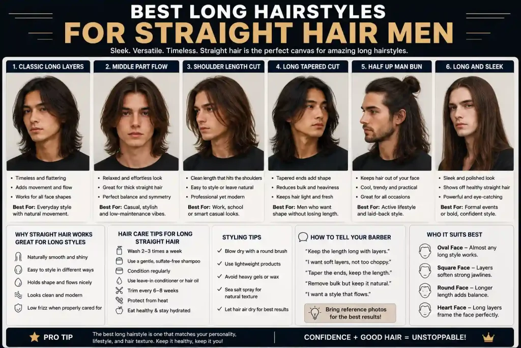 Best Long Hairstyles for Straight Hair Men