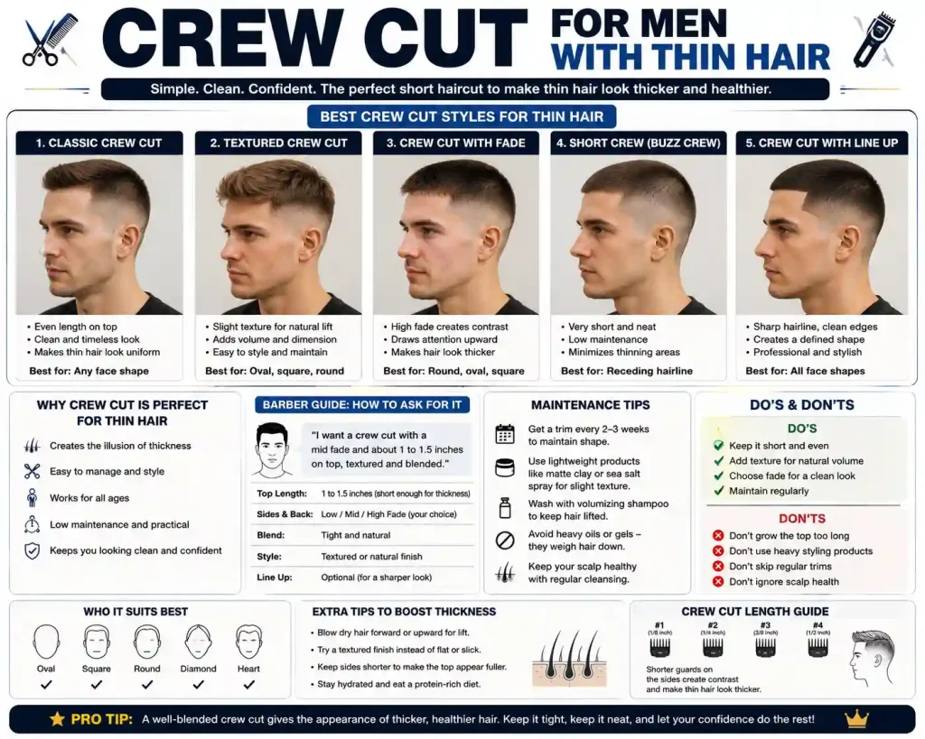 Crew Cut for Men With Thin Hair