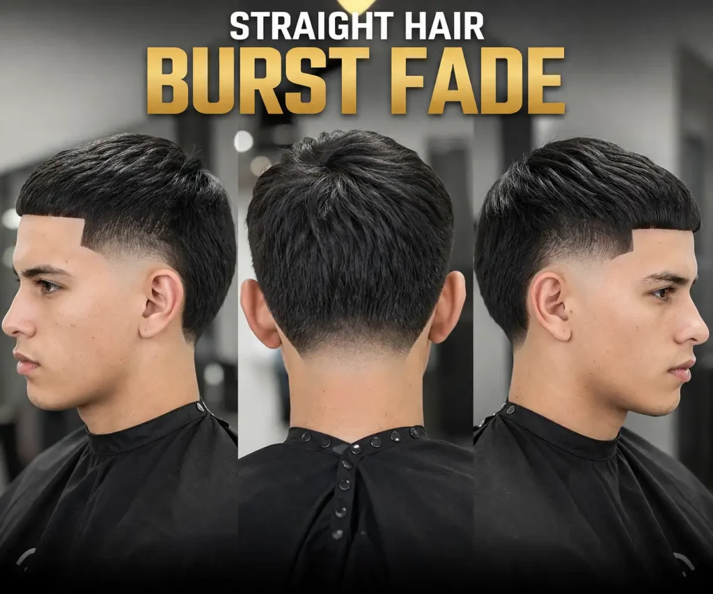 STRAIGHT HAIR BURST FADE