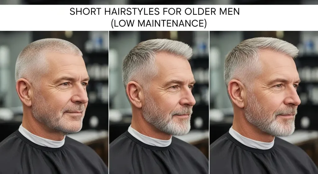 Short Hairstyles for Older Men (Low Maintenance)
