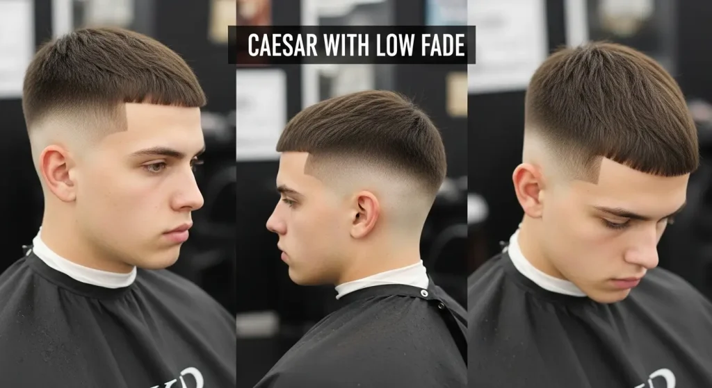 Caesar with Low Fade
