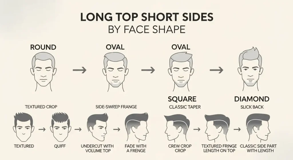 Long Top Short Sides by Face Shape