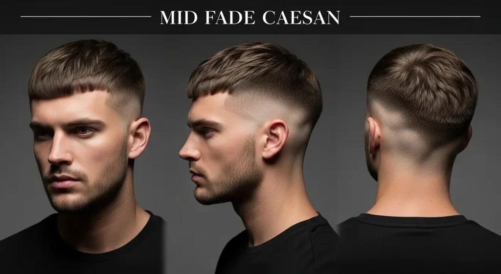 Caesar with Mid Fade
