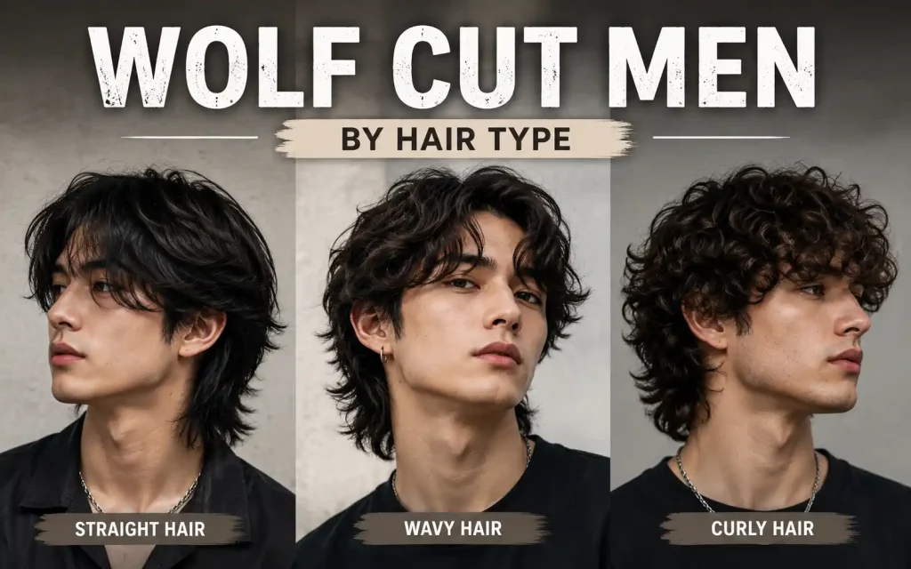 Wolf Cut Men by Hair Type