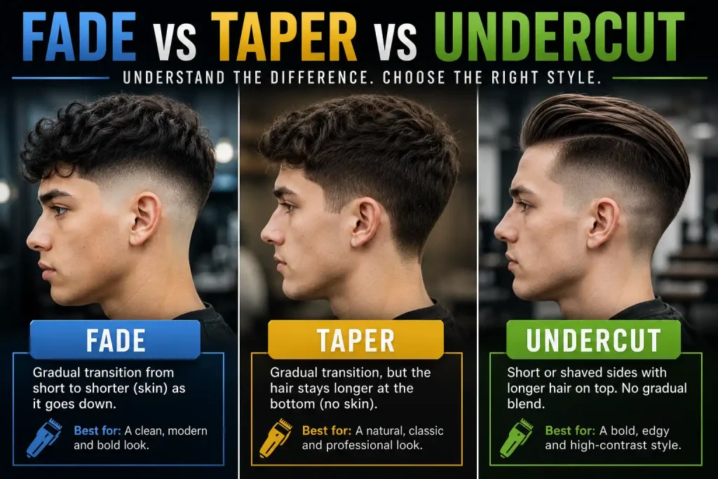 Fade vs Taper vs Undercut