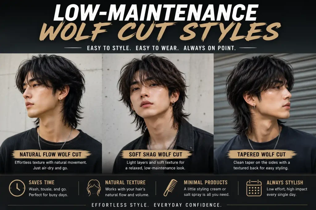 Low-Maintenance Wolf Cut Styles