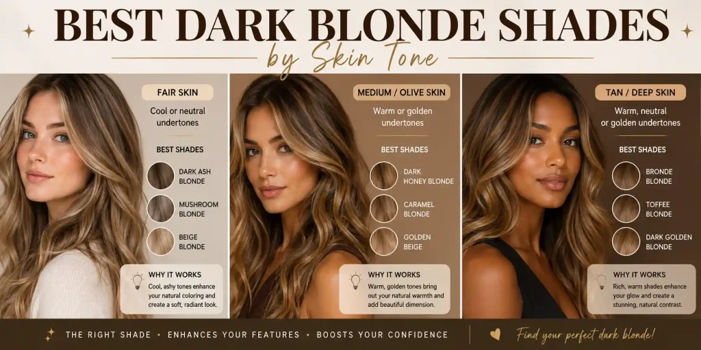 Best Dark Blonde Shades by Skin Tone
