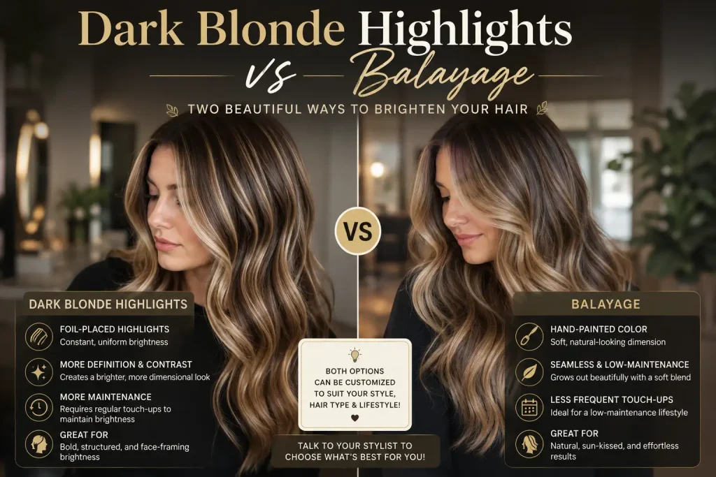 Dark Blonde Highlights vs Balayage