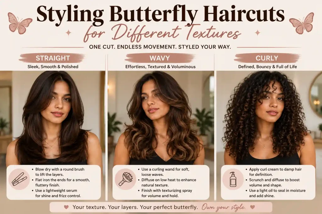 Styling Butterfly Haircuts for Different Textures