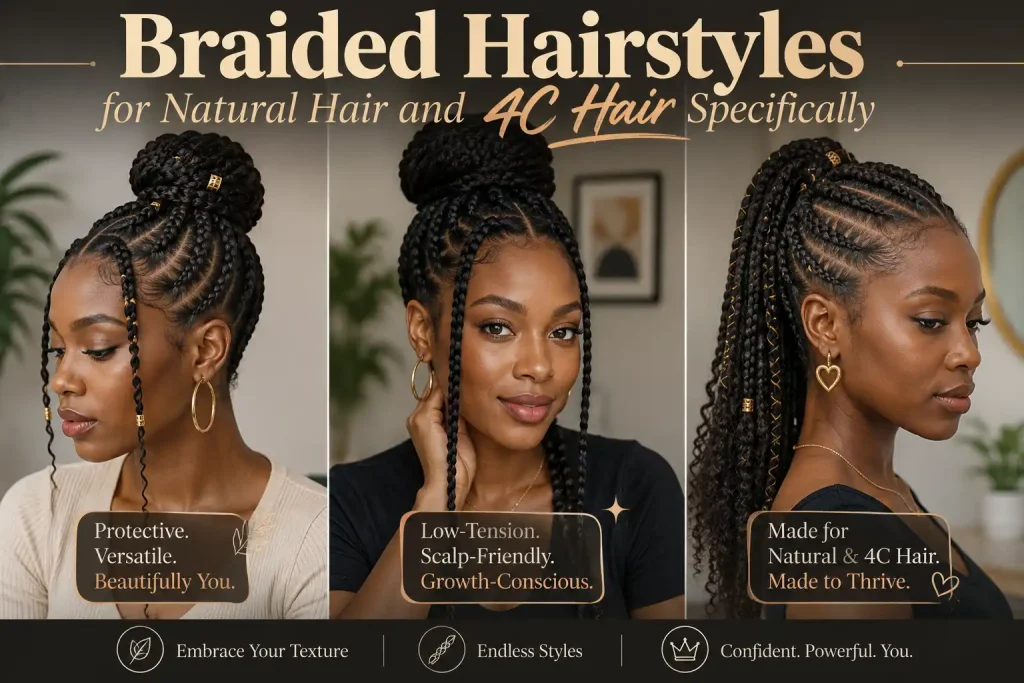 Braided Hairstyles for Natural Hair and 4C Hair Specifically