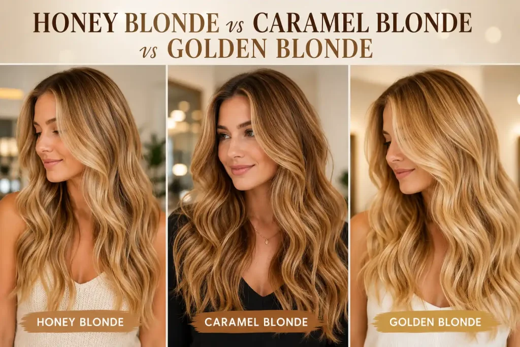 Honey Blonde vs Caramel Blonde vs Golden Blonde