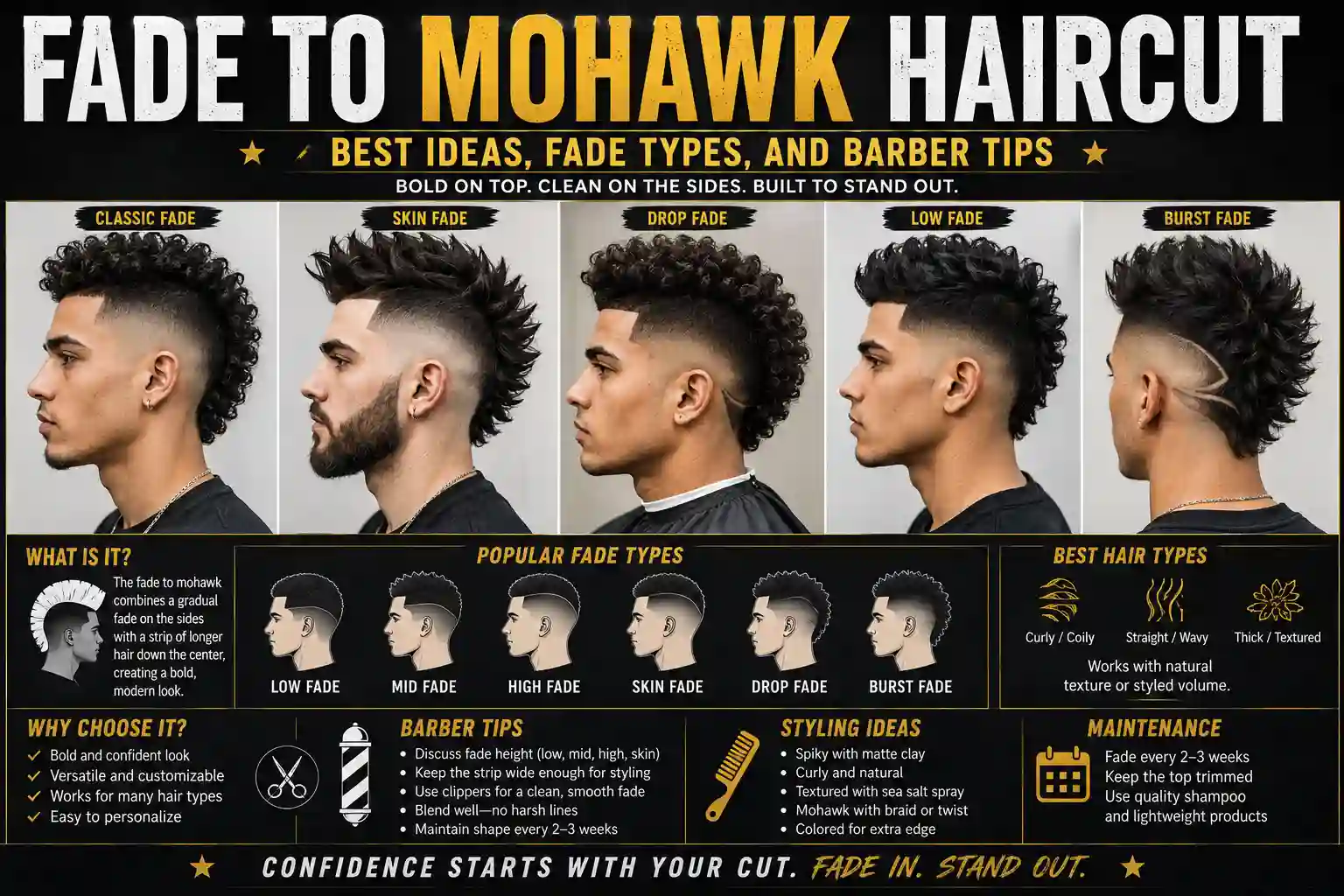 Fade to Mohawk Haircut: Best Ideas, Fade Types, and Barber Tips