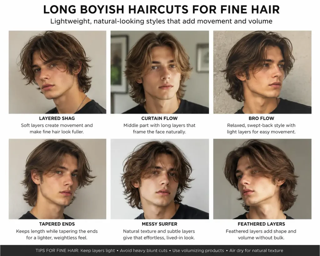 Long Boyish Haircuts For Fine Hair