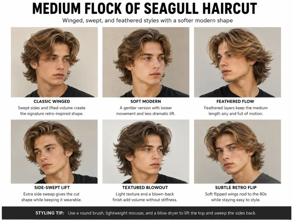 Medium Flock of Seagull Haircut