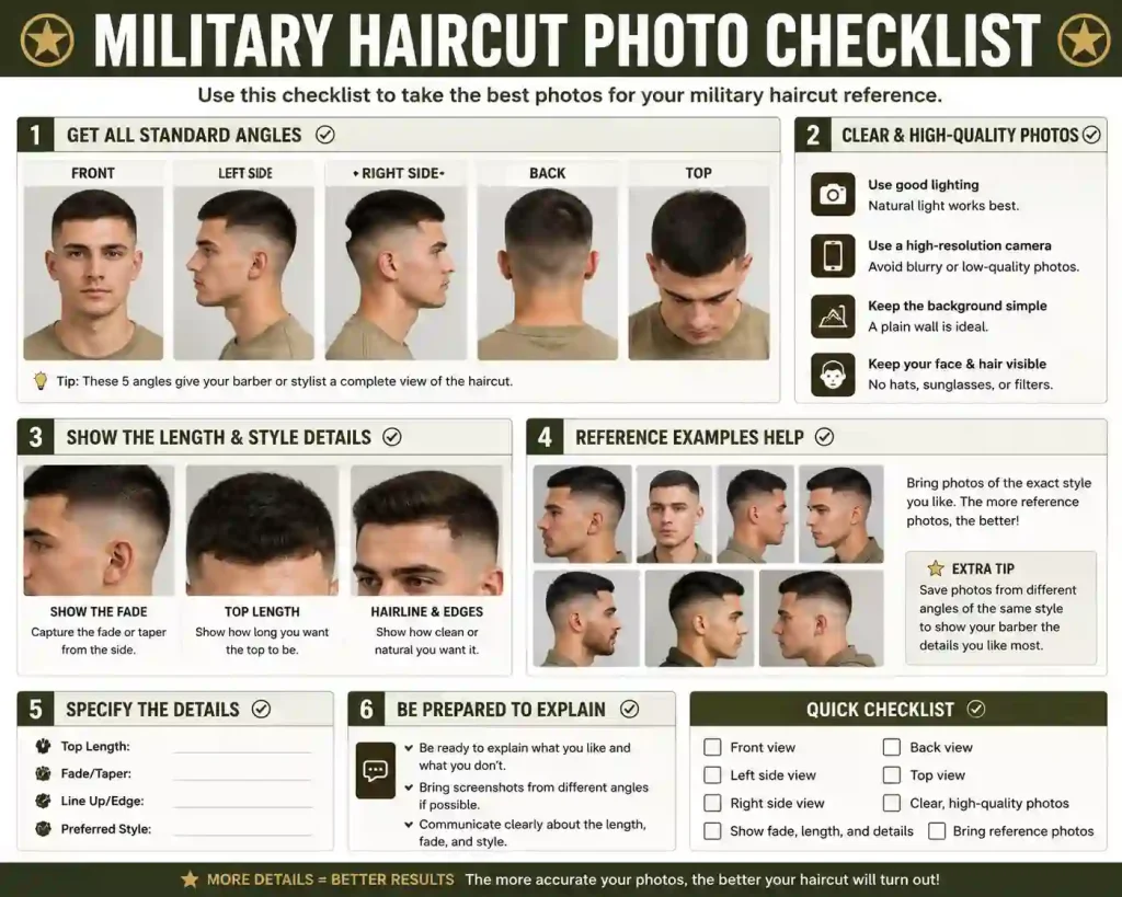 Military Haircut Photo Checklist