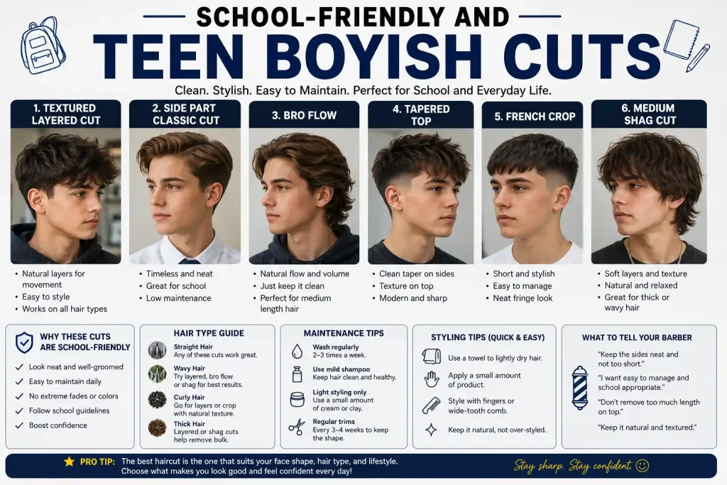 School-Friendly And Teen Boyish Cuts