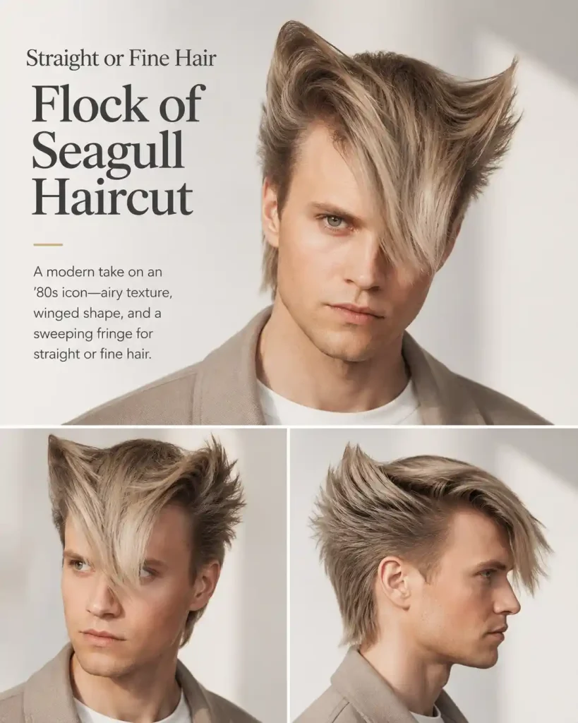 Straight or Fine Hair Flock of Seagull Haircut