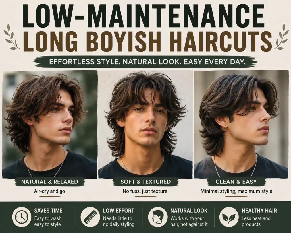 Low-Maintenance Long Boyish Haircuts
