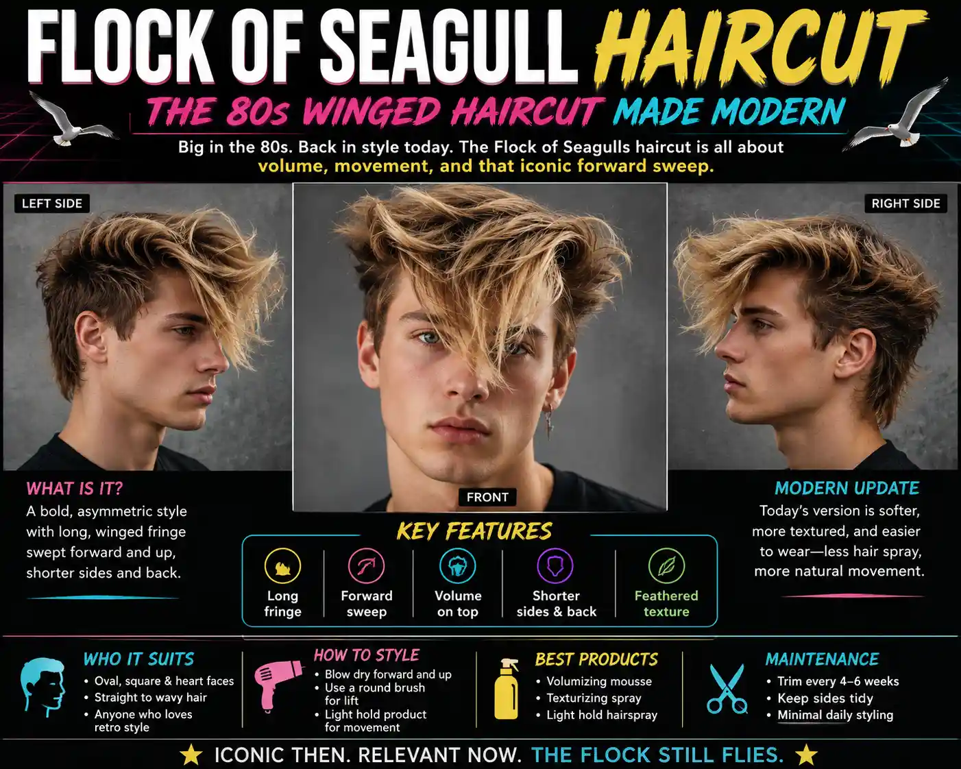 Flock of Seagull Haircut: The 80s Winged Haircut Made Modern
